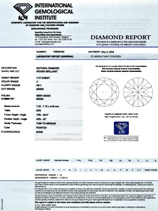 Foto 9 - Diamant 1,17 VS1 Crystal Brillant IGI Gutachten Diamond, D5937