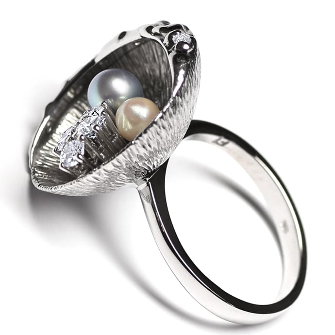 Foto 3 - Designer-Ring schimmernde Perlen und Diamanten-Weißgold, S1517