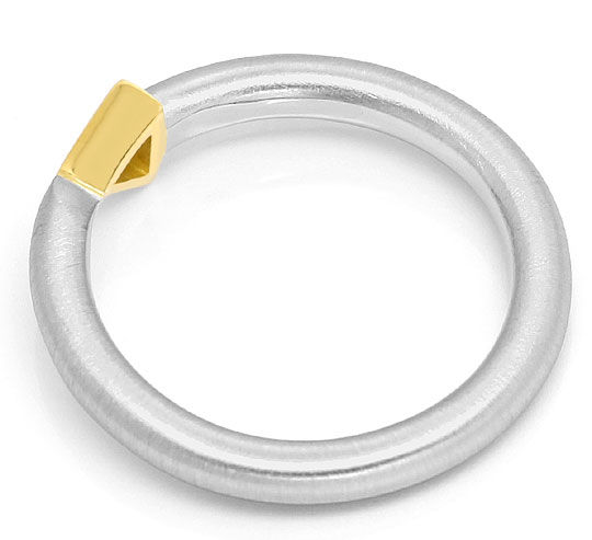 Foto 3 - Platin-Gold-Ring 0,16ct Diamant Triangel und Brillanten, S3349