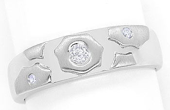 Foto 1 - Design-Diamantring Bandring mit Diamanten 18K Weißgold, S9493